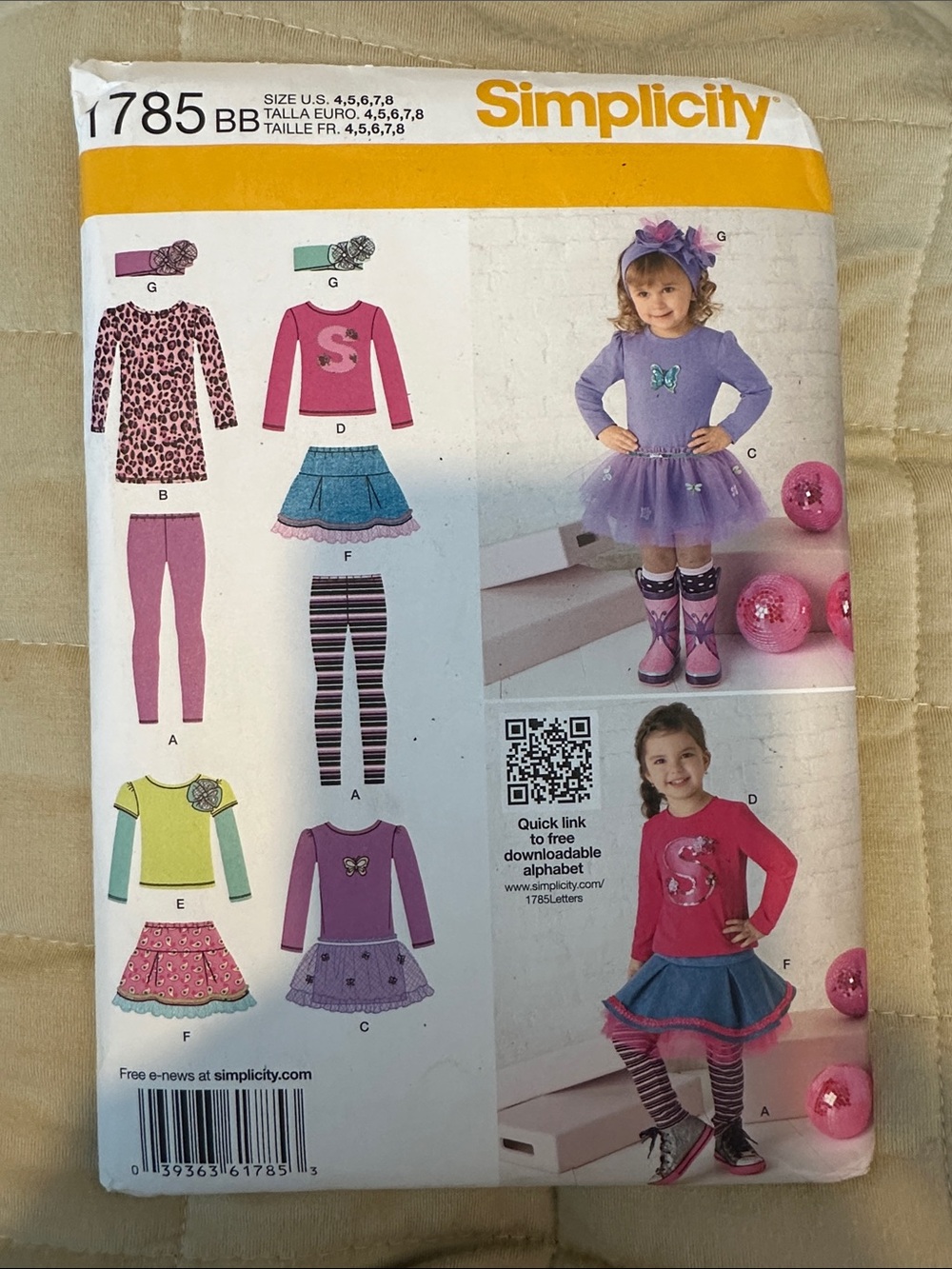 Simplicity 1785 Girls' Tutu and Layered Outfit Pattern, Multi- sized